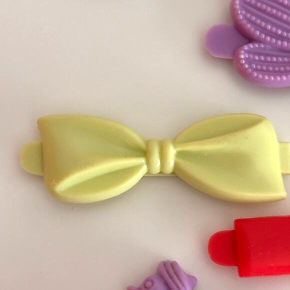 Vintage Plastic Barettes 60s 70s 80s Goody Bear Rabbit Duck Butterfly Kidcore 8 - Picture 6 of 10